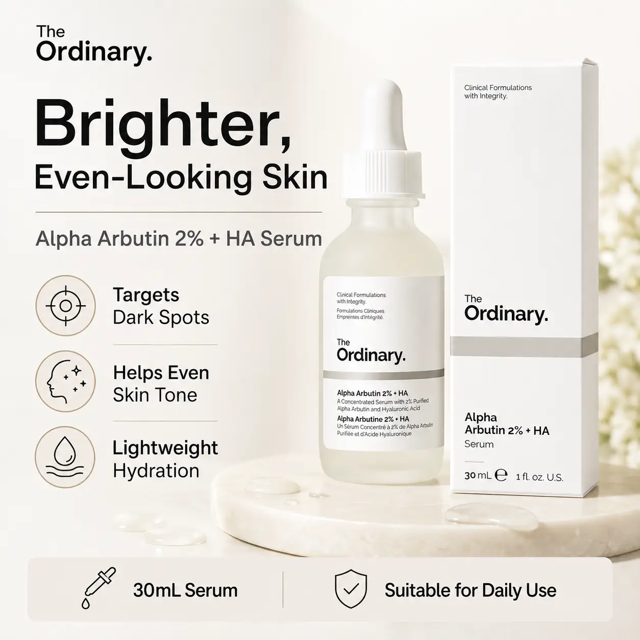 Nigeriaskin-facecare-serum-sd-15234-zt (1) The Ordinary Alpha Arbutin 2% + HA Brightening Serum - Image 1