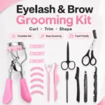 Eyelash Curler 9Pcs Set with Comb & Pink Handle