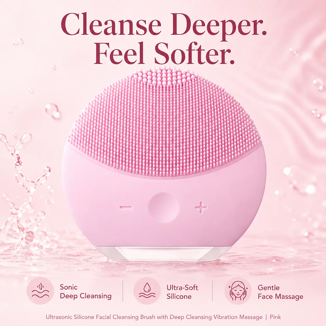 facecare-cleanser-sd-21289 (1) Ultrasonic Silicone Facial Cleansing Brush with Deep Cleansing Vibration Massage - Image 1